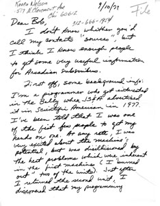 Karen Nelson Letter (September 10, 1979)